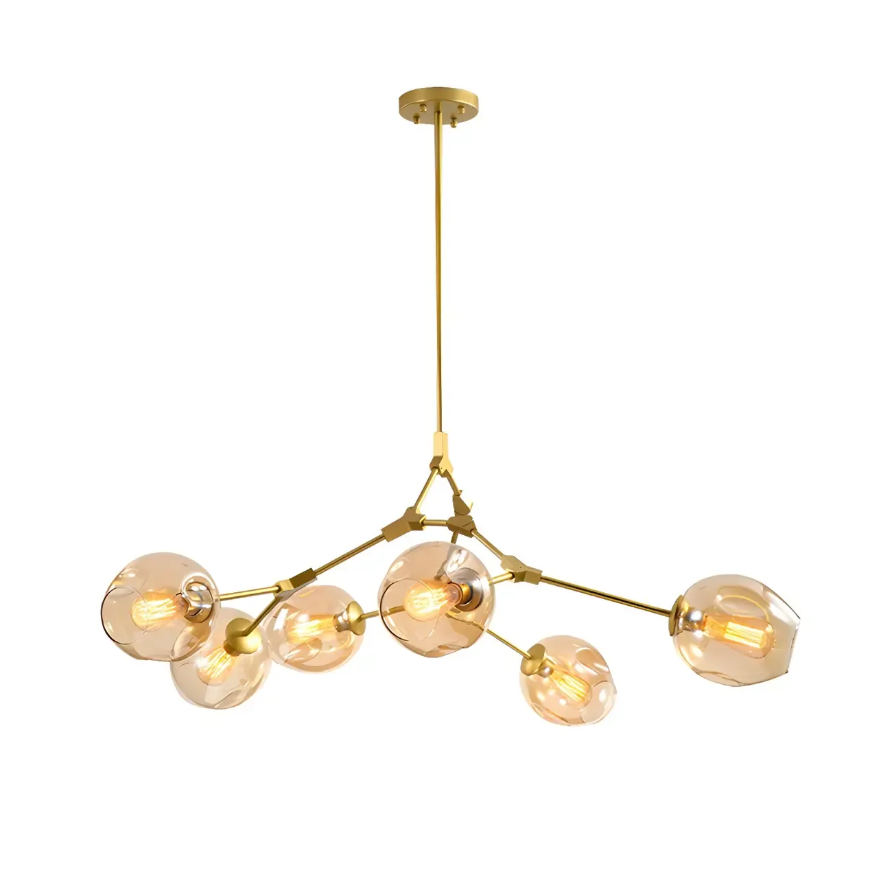 Large Sputnik Downrods Glass Chandelier for Indoor Use