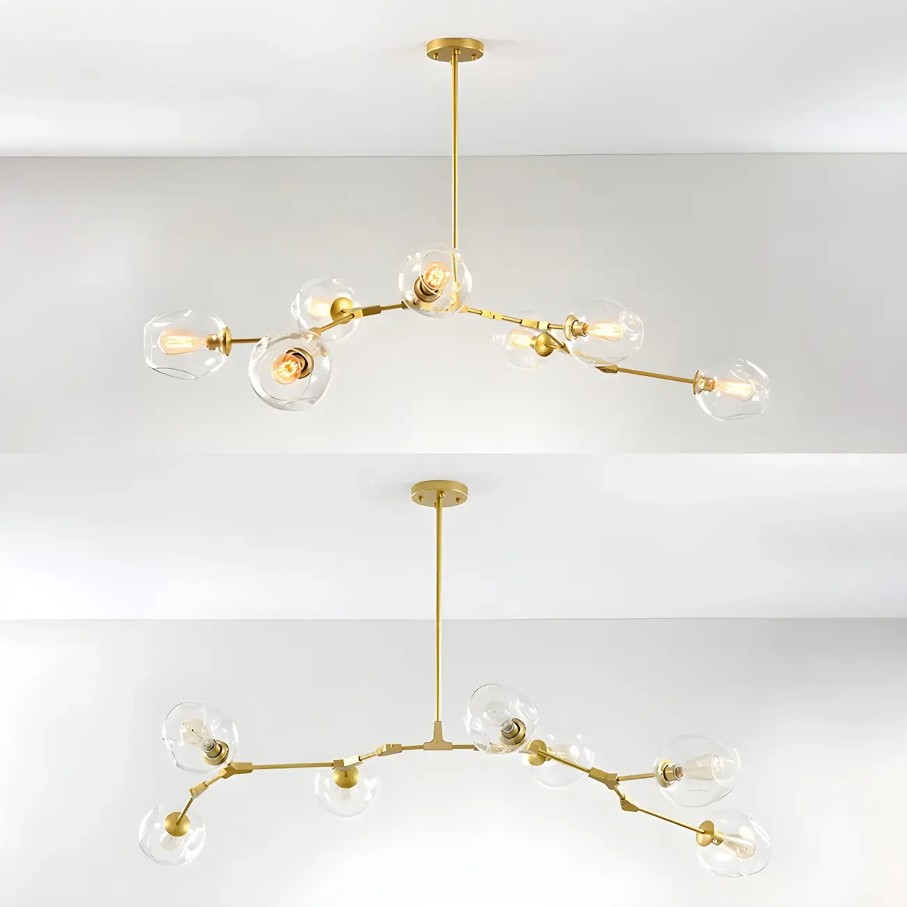 Large Sputnik Downrods Glass Chandelier for Indoor Use