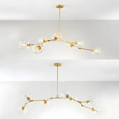 Large Sputnik Downrods Glass Chandelier for Indoor Use
