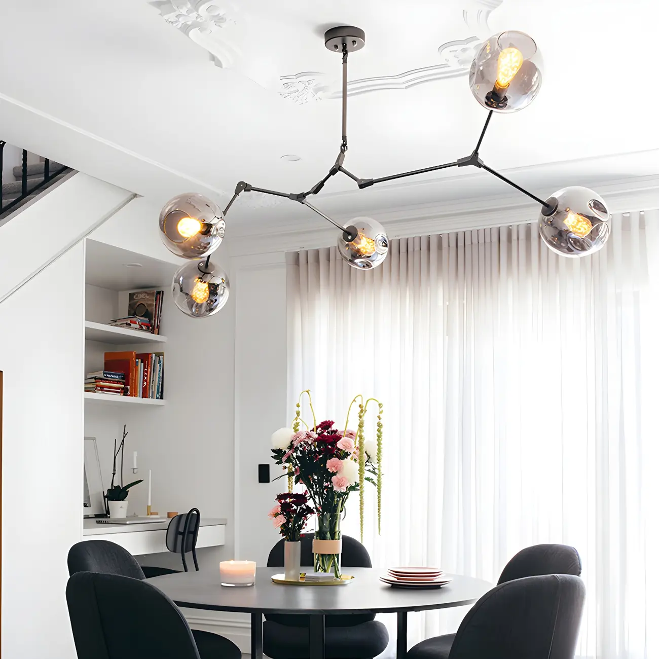 Large Sputnik Downrods Glass Chandelier for Indoor Use | homeyfad