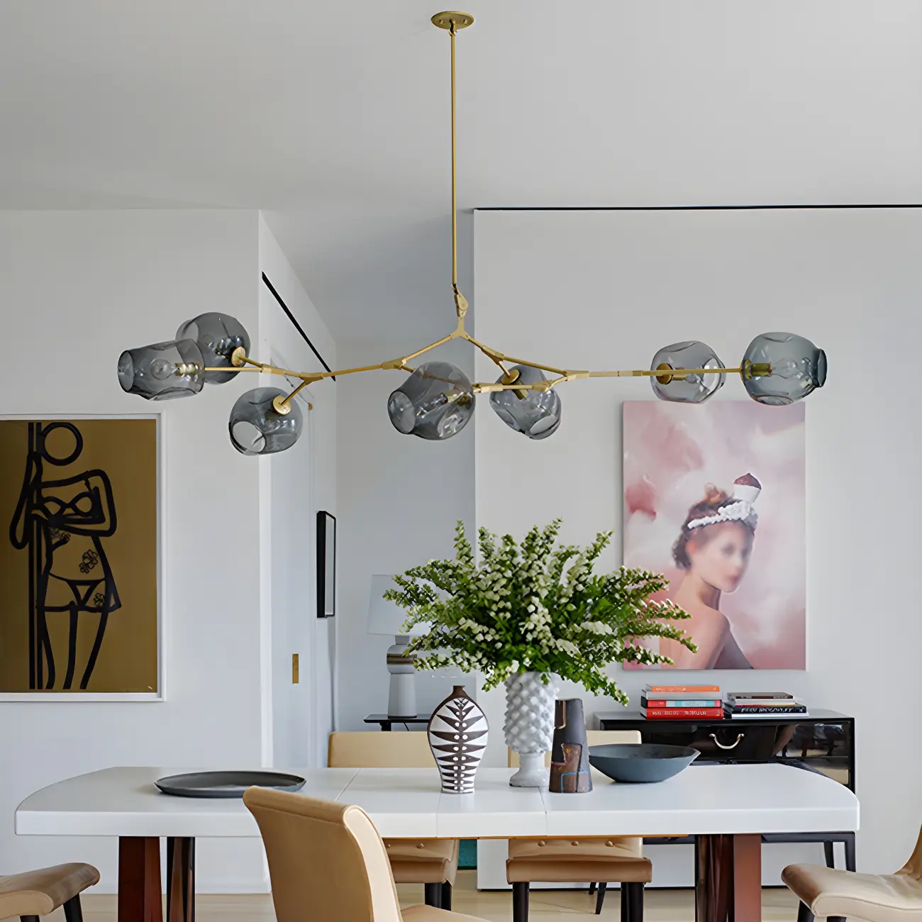 Large Sputnik Downrods Glass Chandelier for Indoor Use | homeyfad