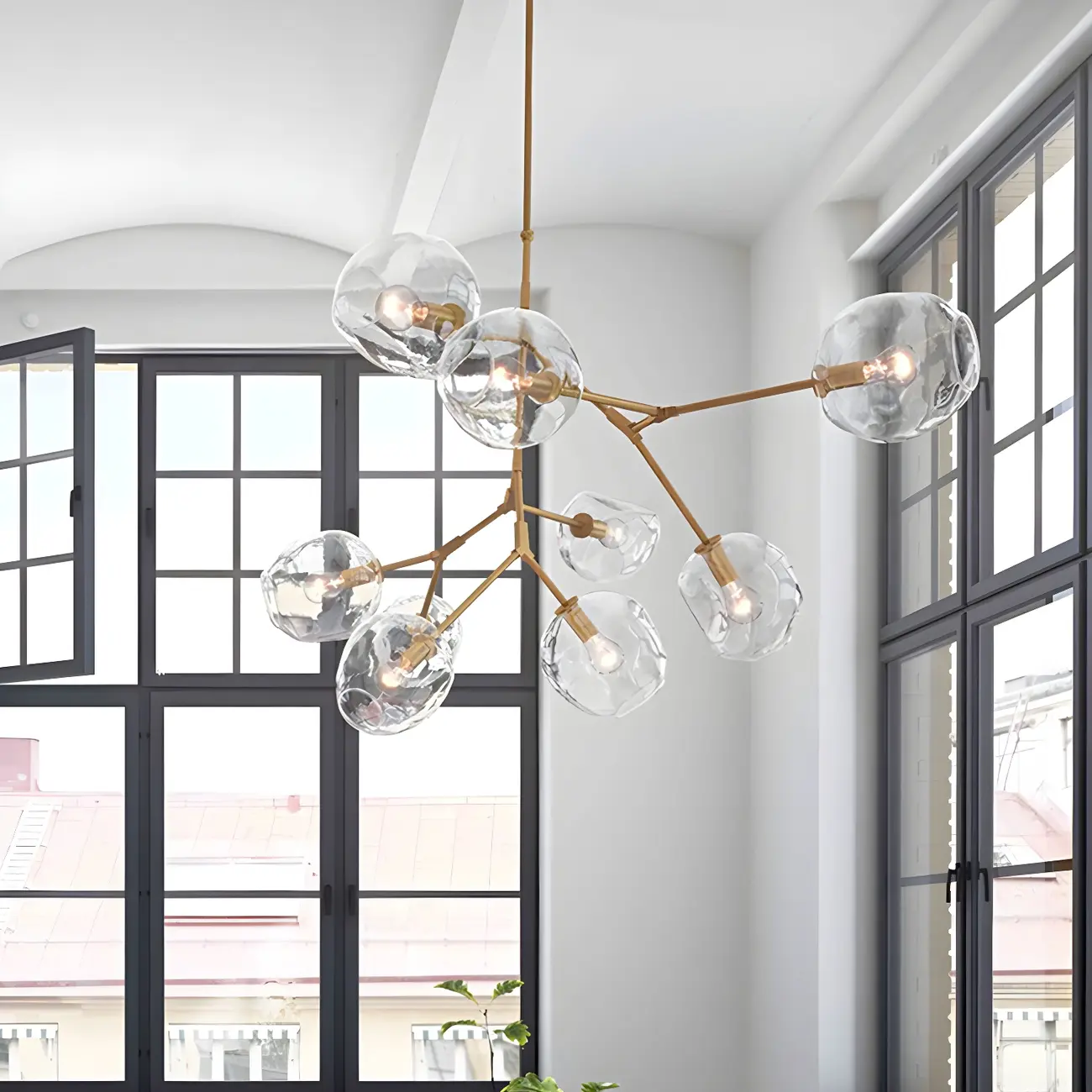 Large Sputnik Downrods Glass Chandelier for Indoor Use | homeyfad