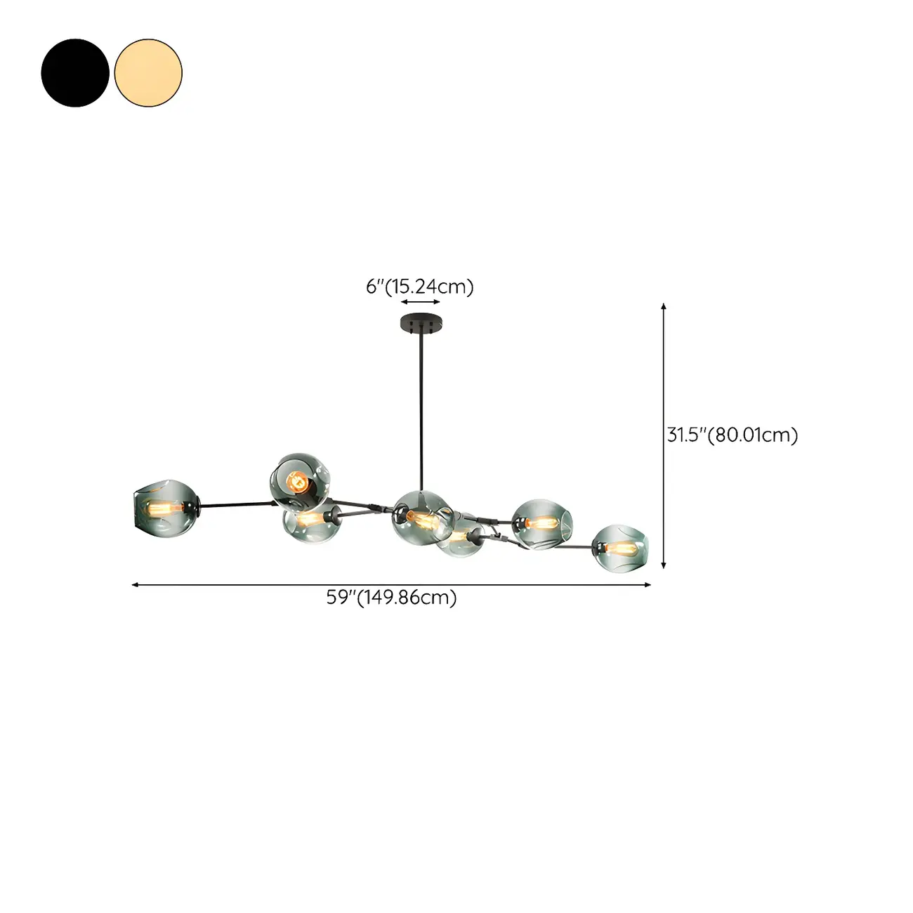 Large Sputnik Downrods Glass Chandelier for Indoor Use | homeyfad