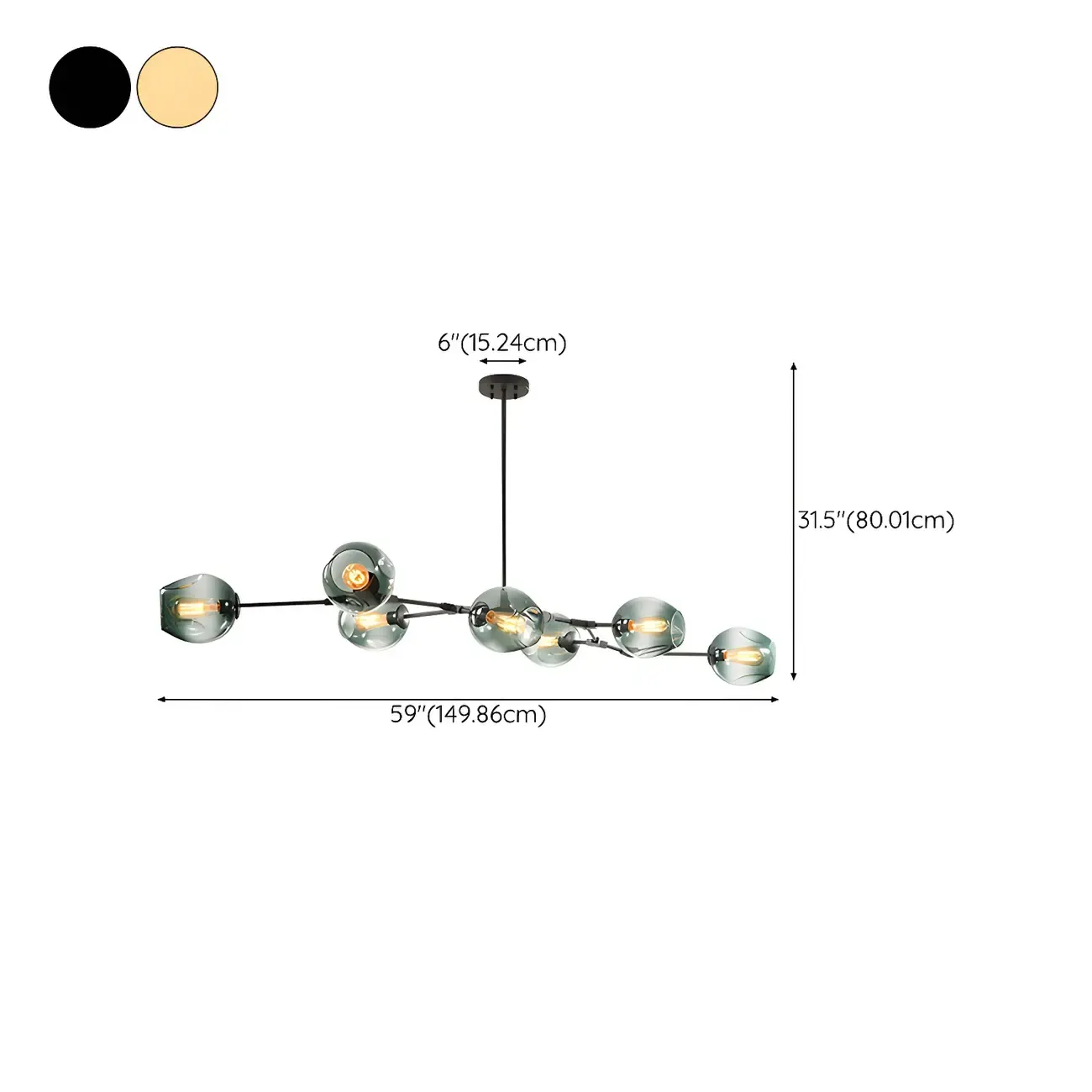 Large Sputnik Downrods Glass Chandelier for Indoor Use