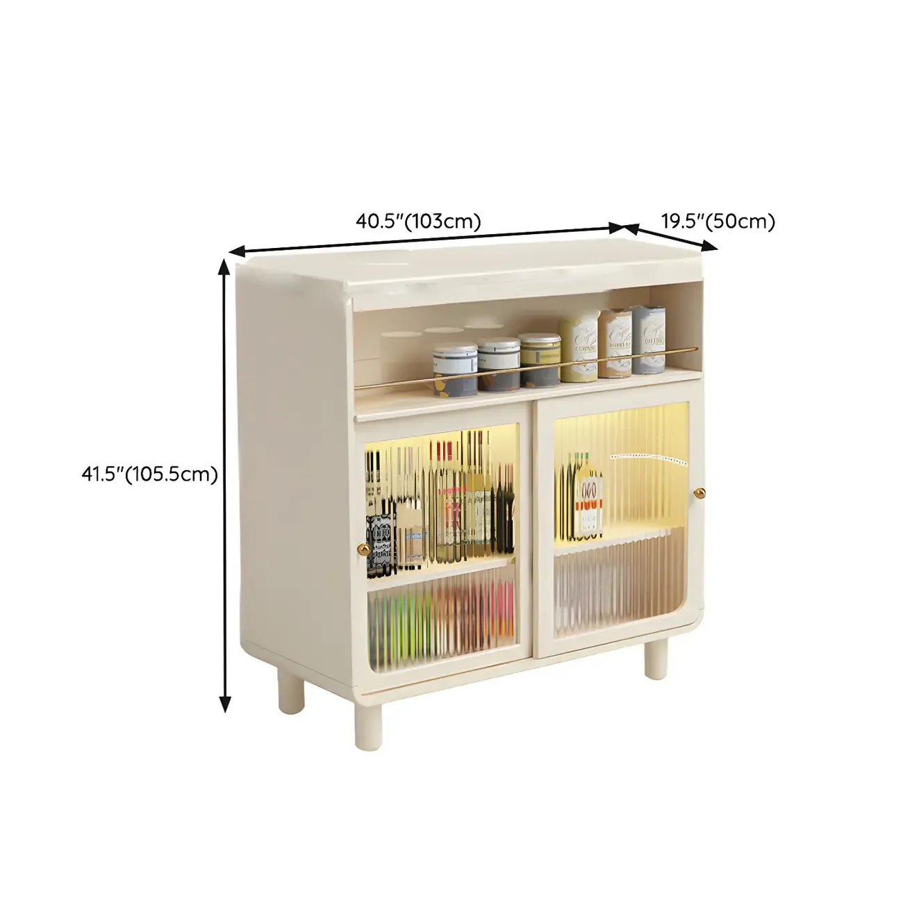 Scandinavian White Wood Glass Storage Extendable Bar Tables #size