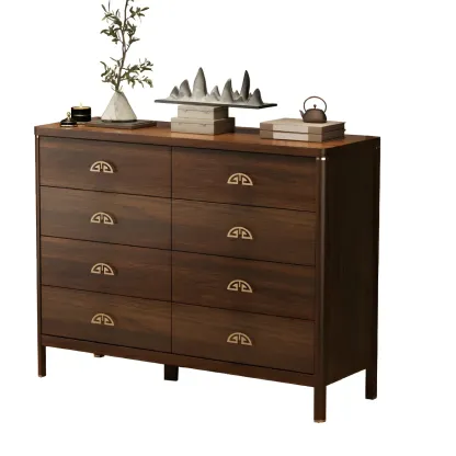 Traditional Brown Wooden Double Dresser with Soft Close Drawers  Image - 10