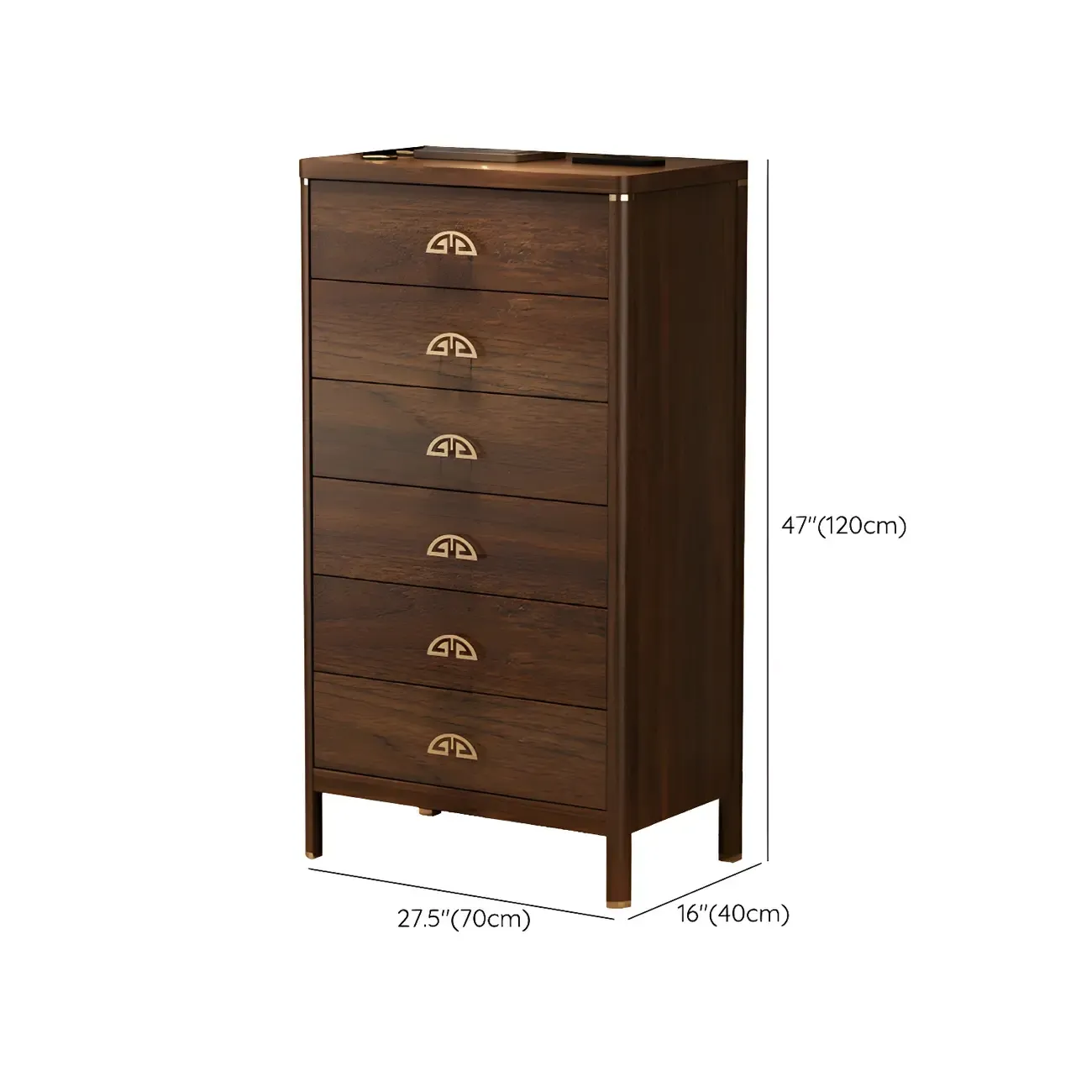 Traditional Brown Wooden Double Dresser with Soft Close Drawers Image - 16