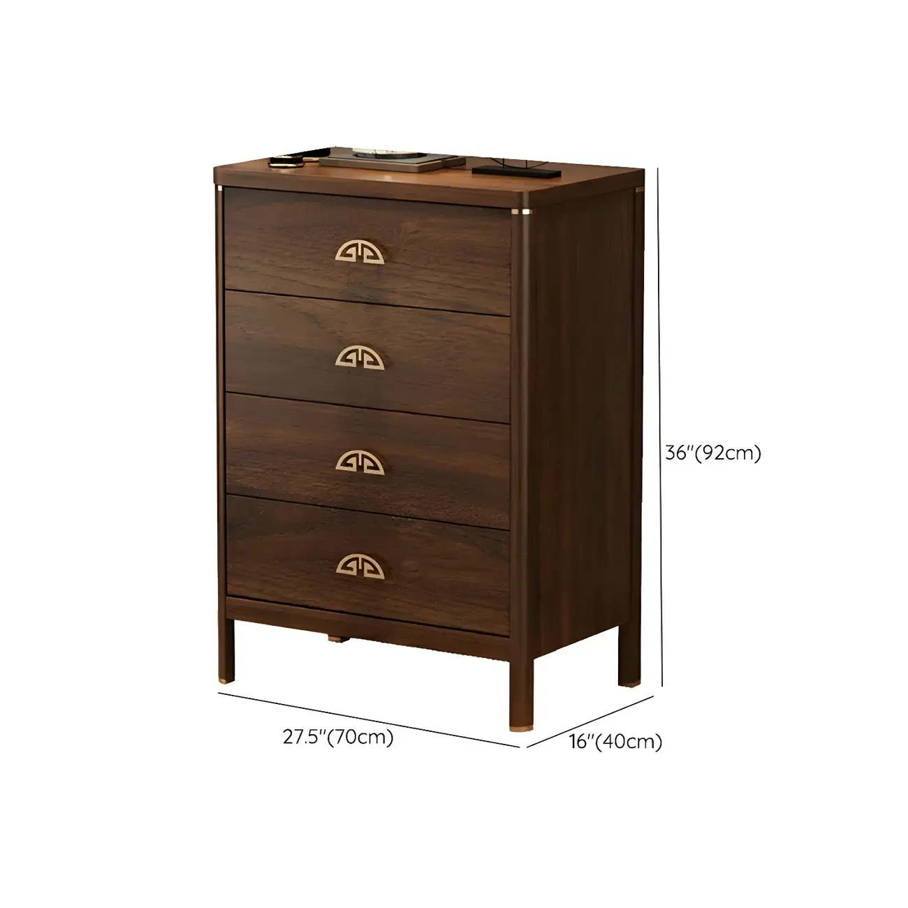 Traditional Brown Wooden Double Dresser with Soft Close Drawers Image - 17