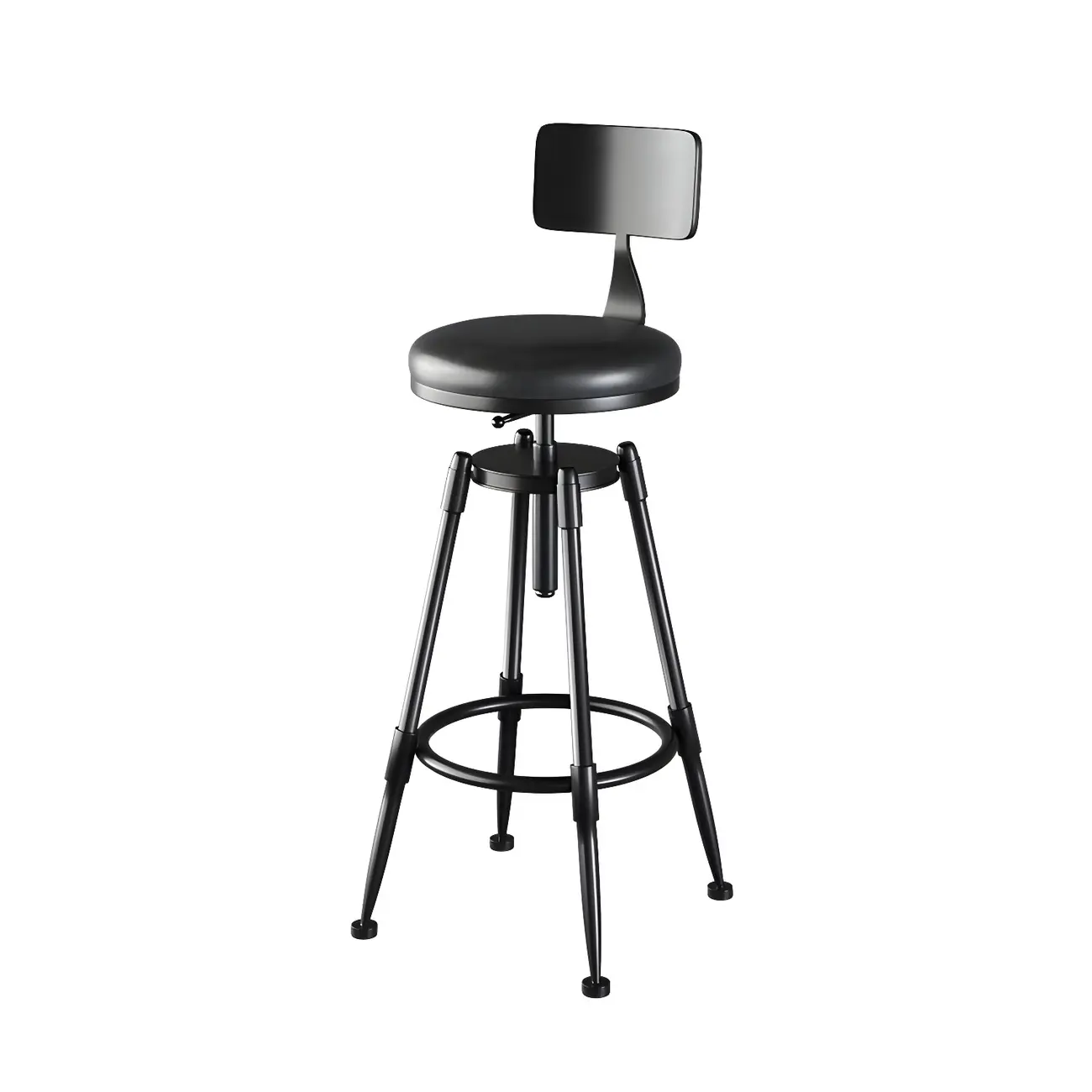 Industrial Metal Adjustable Bar Stools with Backrest for Home Bar Image - 21 | homeyfad