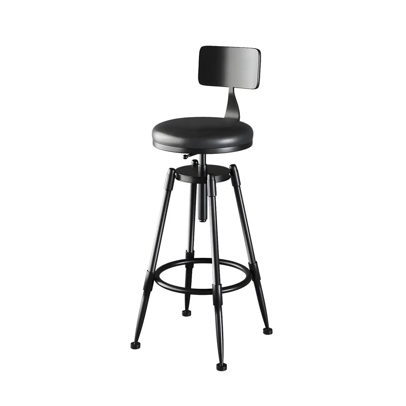 Industrial Metal Adjustable Bar Stools with Backrest for Home Bar Image - 21
