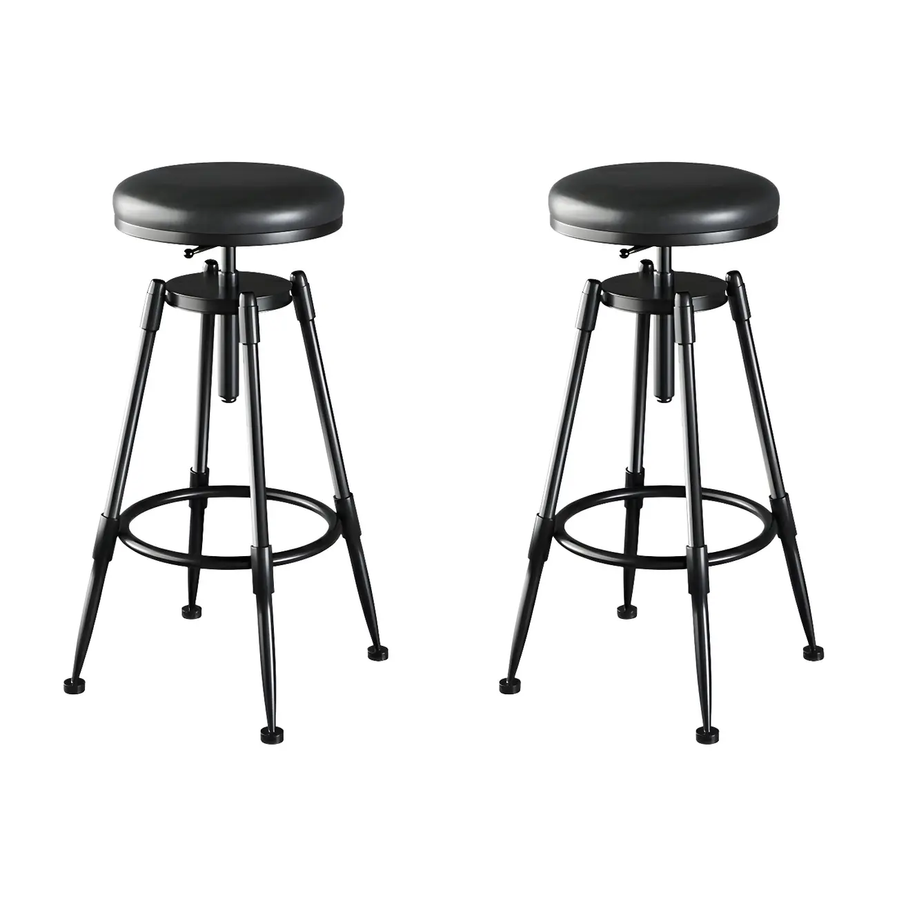 Industrial Metal Adjustable Bar Stools with Backrest for Home Bar Image - 12 | homeyfad
