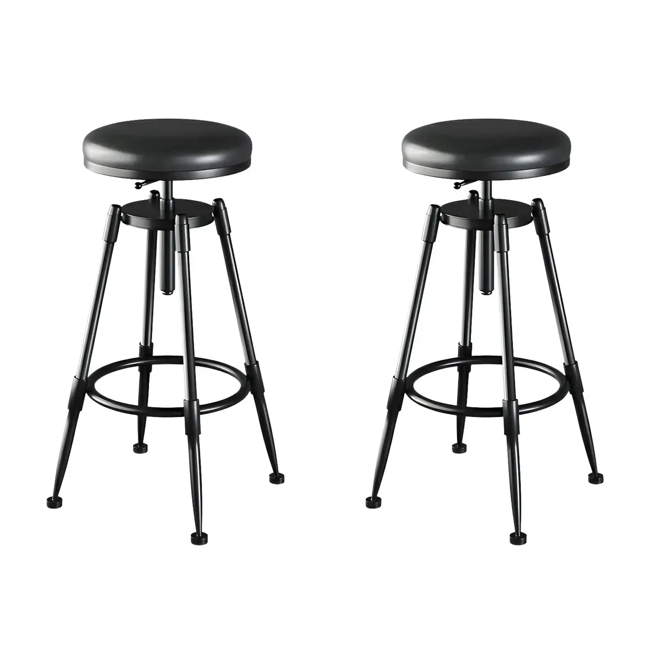 Industrial Metal Adjustable Bar Stools with Backrest for Home Bar Image - 12