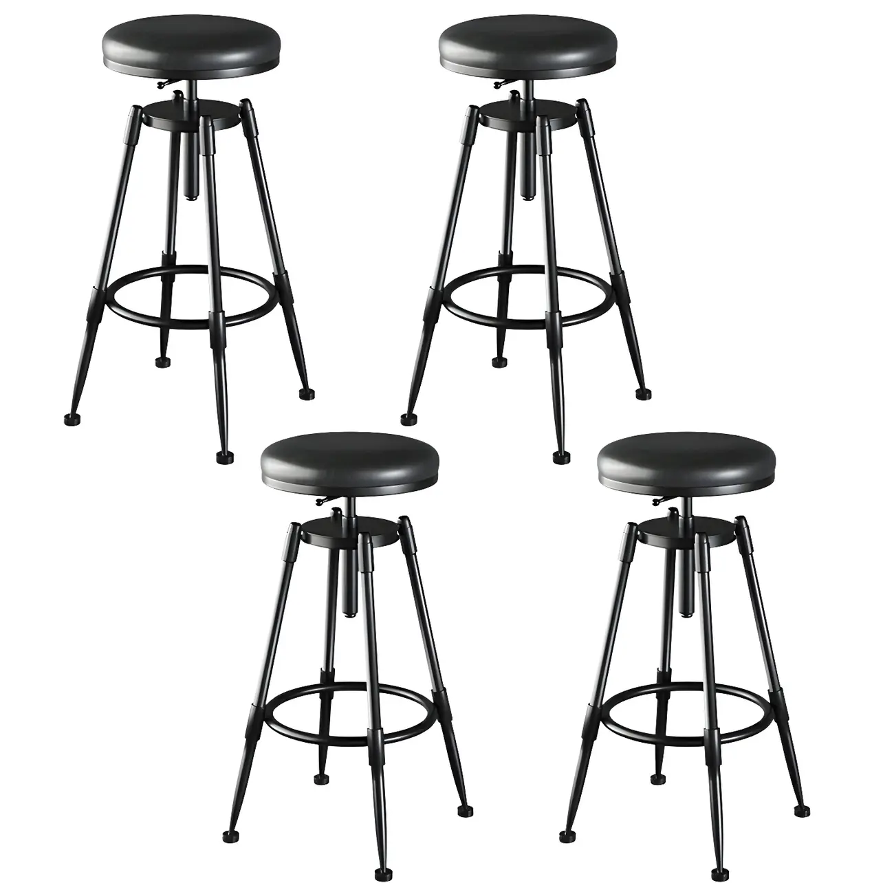 Industrial Metal Adjustable Bar Stools with Backrest for Home Bar Image - 13 | homeyfad