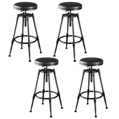 Industrial Metal Adjustable Bar Stools with Backrest for Home Bar Image - 13