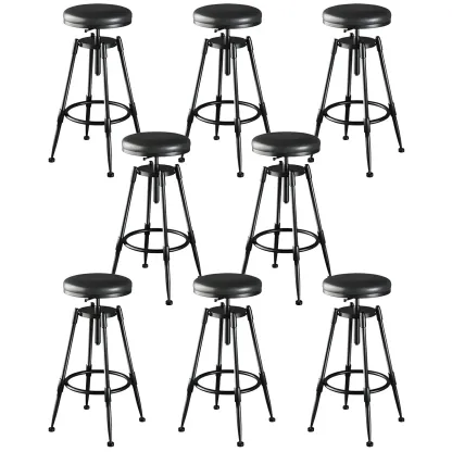 Industrial Metal Adjustable Bar Stools with Backrest for Home Bar Image - 15
