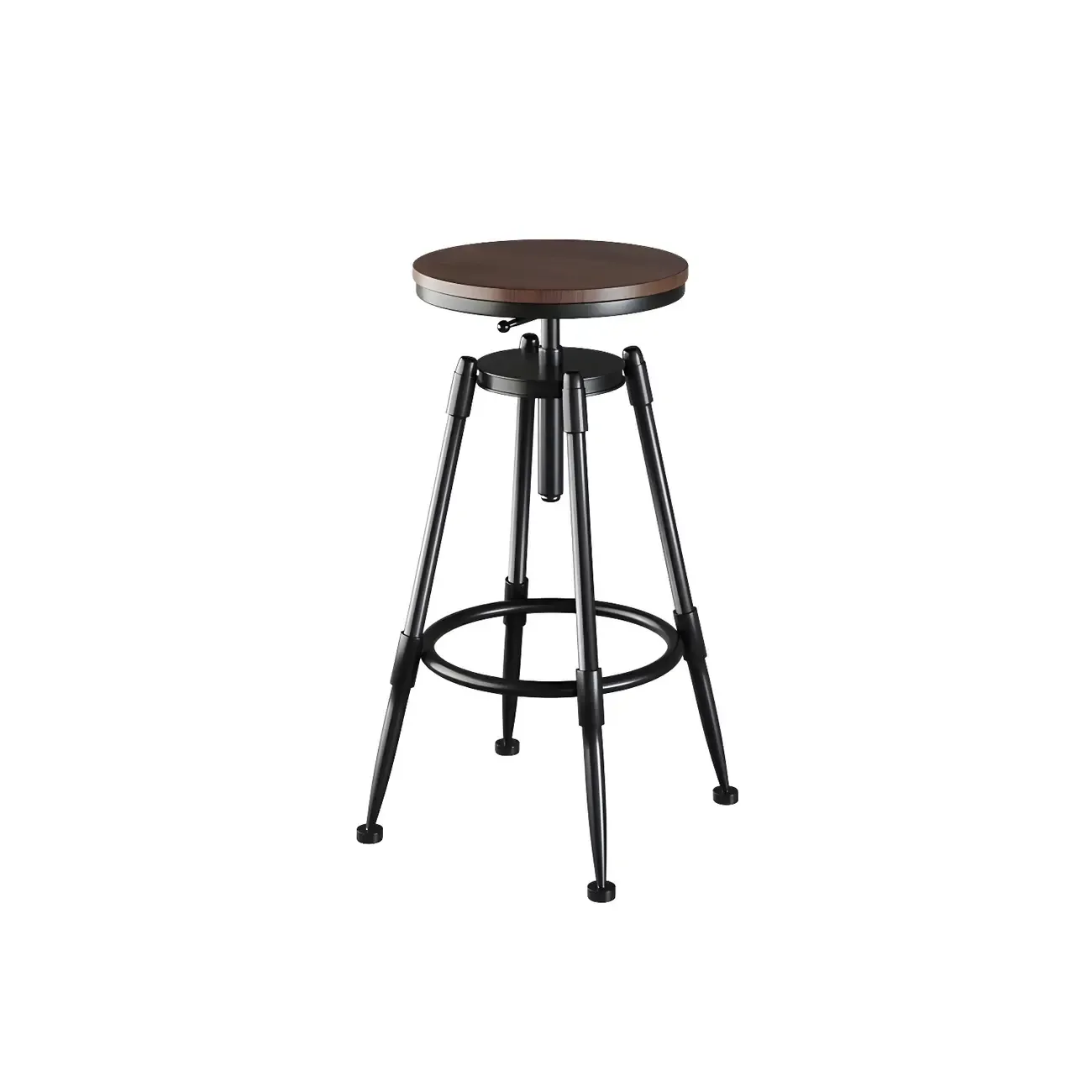 Industrial Metal Adjustable Bar Stools with Backrest for Home Bar Image - 16