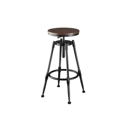 Industrial Metal Adjustable Bar Stools with Backrest for Home Bar Image - 16