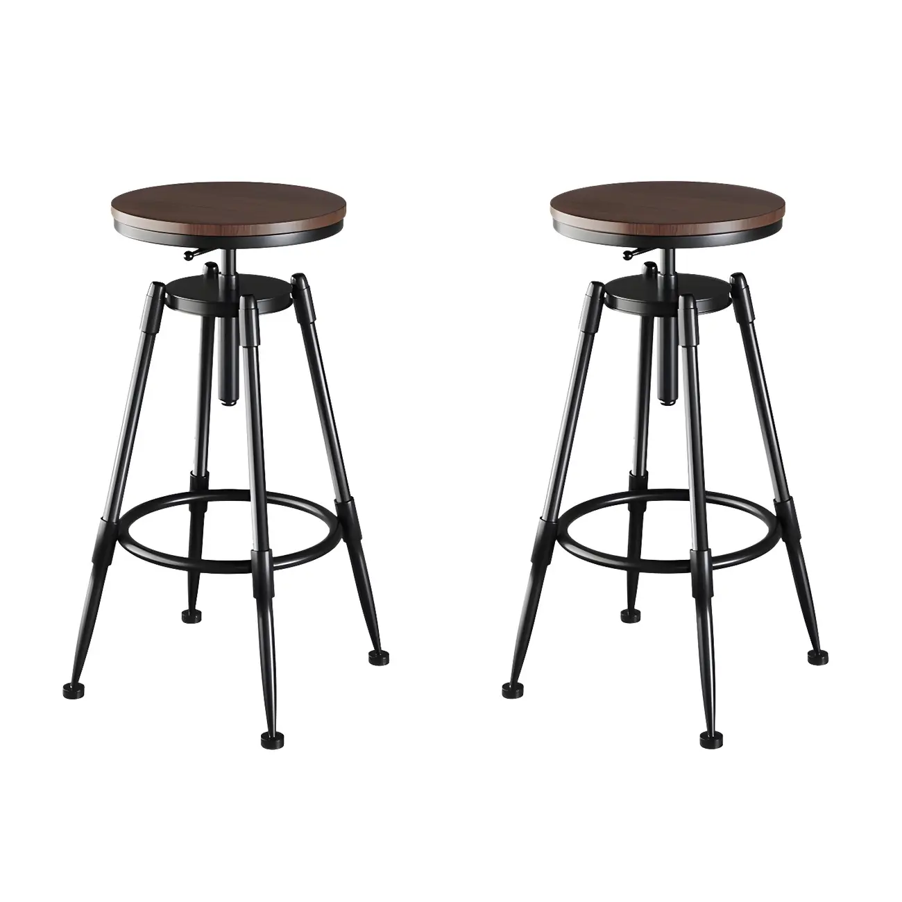 Industrial Metal Adjustable Bar Stools with Backrest for Home Bar Image - 17 | homeyfad
