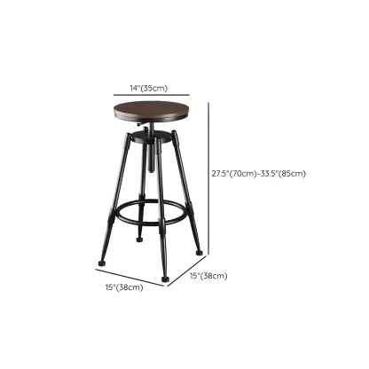 Industrial Metal Adjustable Bar Stools with Backrest for Home Bar Image - 33