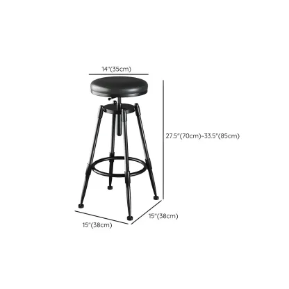 Industrial Metal Adjustable Bar Stools with Backrest for Home Bar Image - 35