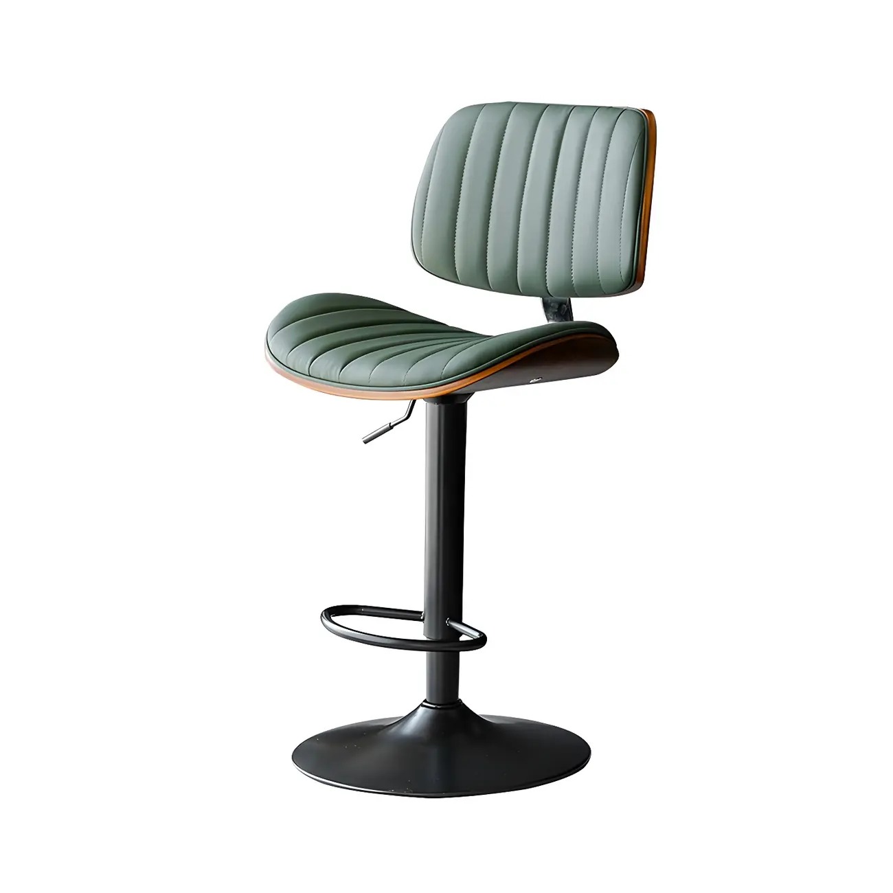 Modern Faux Leather Adjustable Swivel Bar Stools Image - 12 | homeyfad