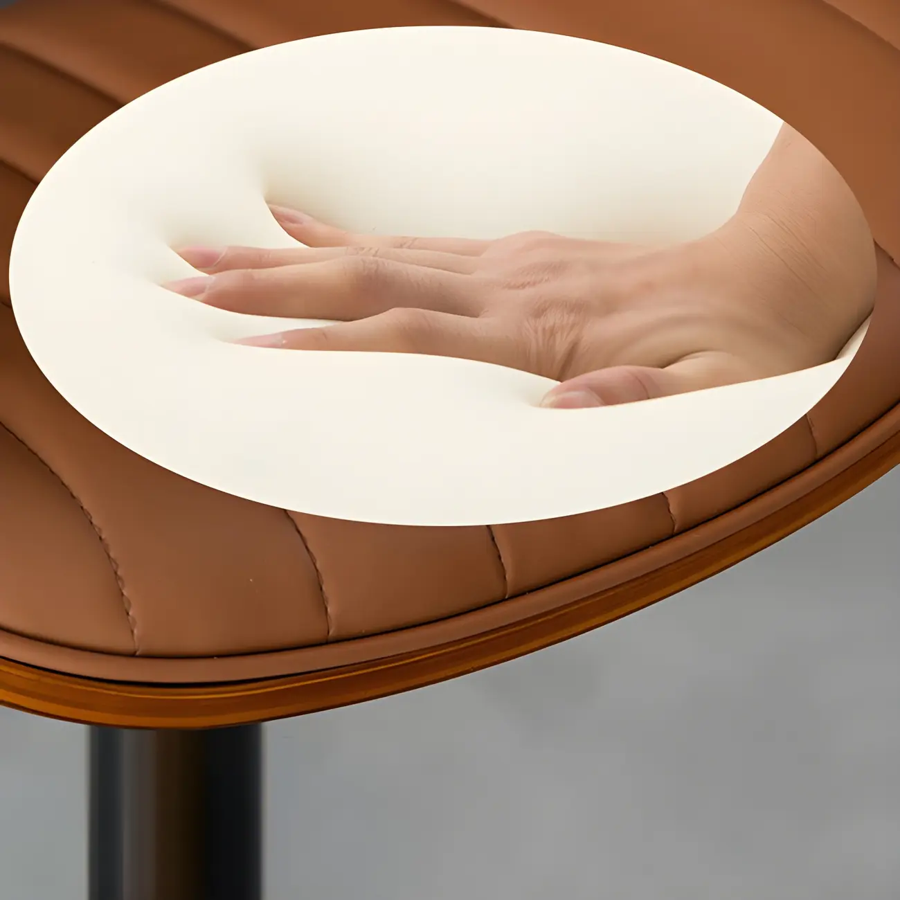 Modern Faux Leather Adjustable Swivel Bar Stools Image - 16 | homeyfad