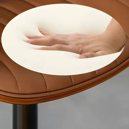 Modern Faux Leather Adjustable Swivel Bar Stools Image - 16