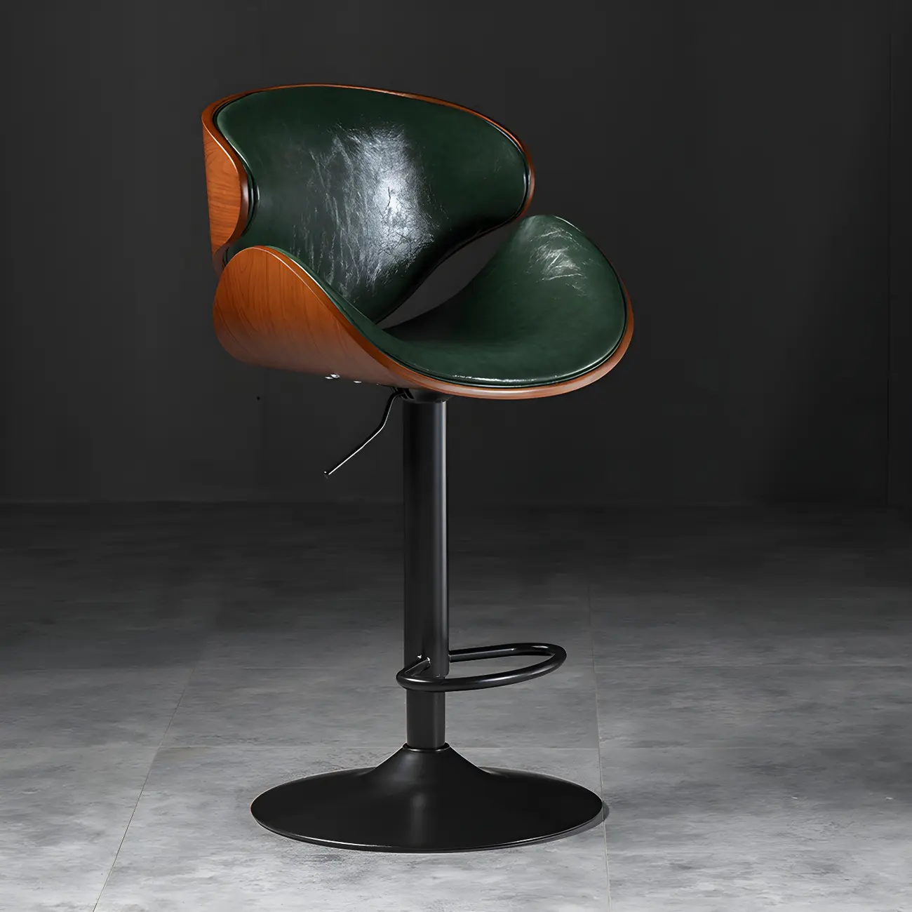 Modern Adjustable Leather Swivel Bar Stools with Backs Image - 18 | homeyfad