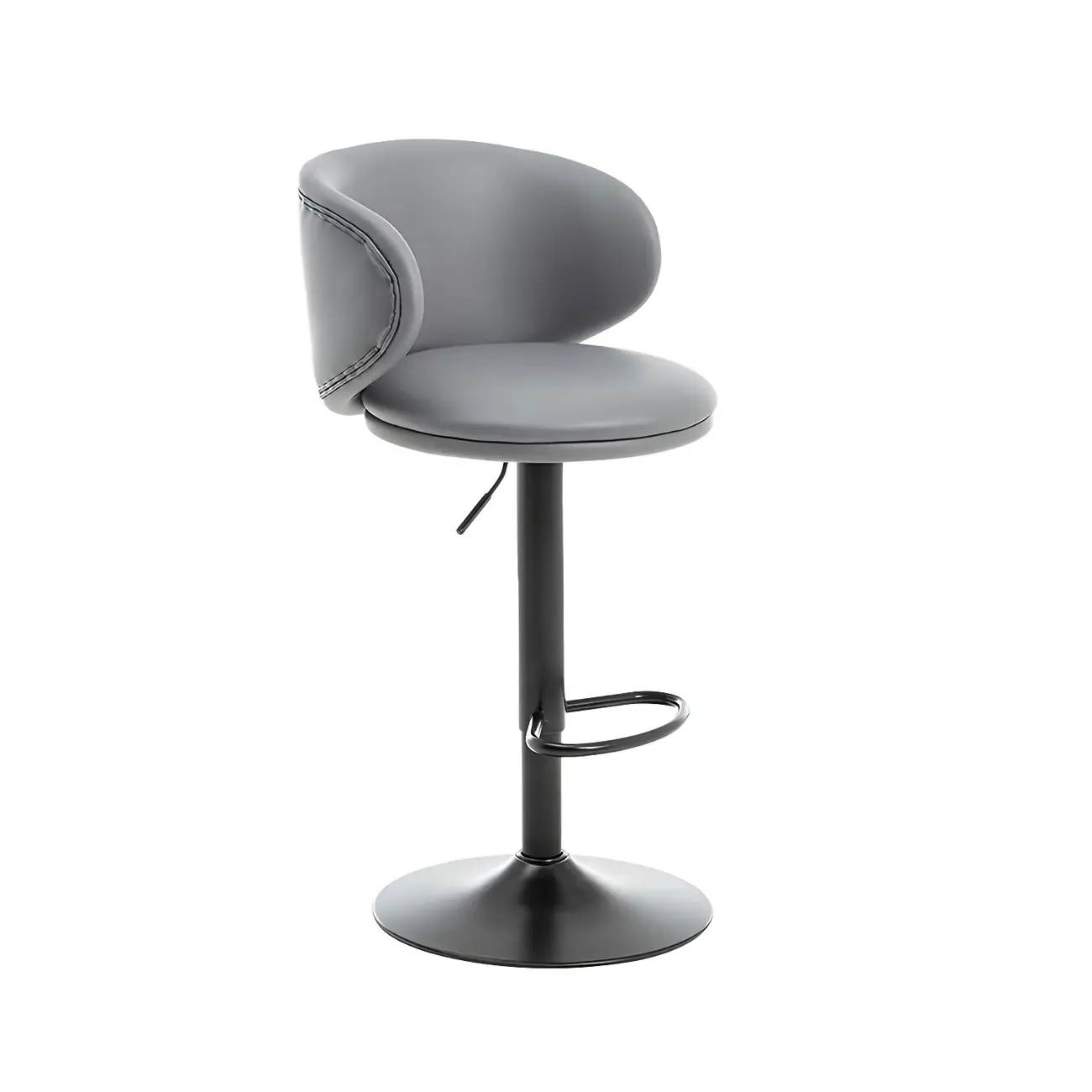 Traditional Upholstered Bar Stools with Height-Adjustable Seat Image - 6