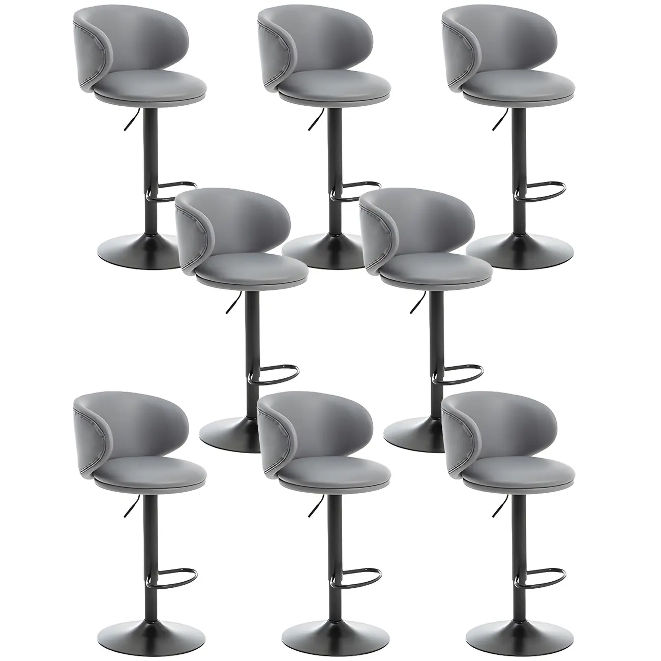 Traditional Upholstered Bar Stools with Height-Adjustable Seat Image - 10 | homeyfad