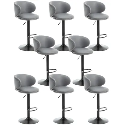 Traditional Upholstered Bar Stools with Height-Adjustable Seat Image - 10