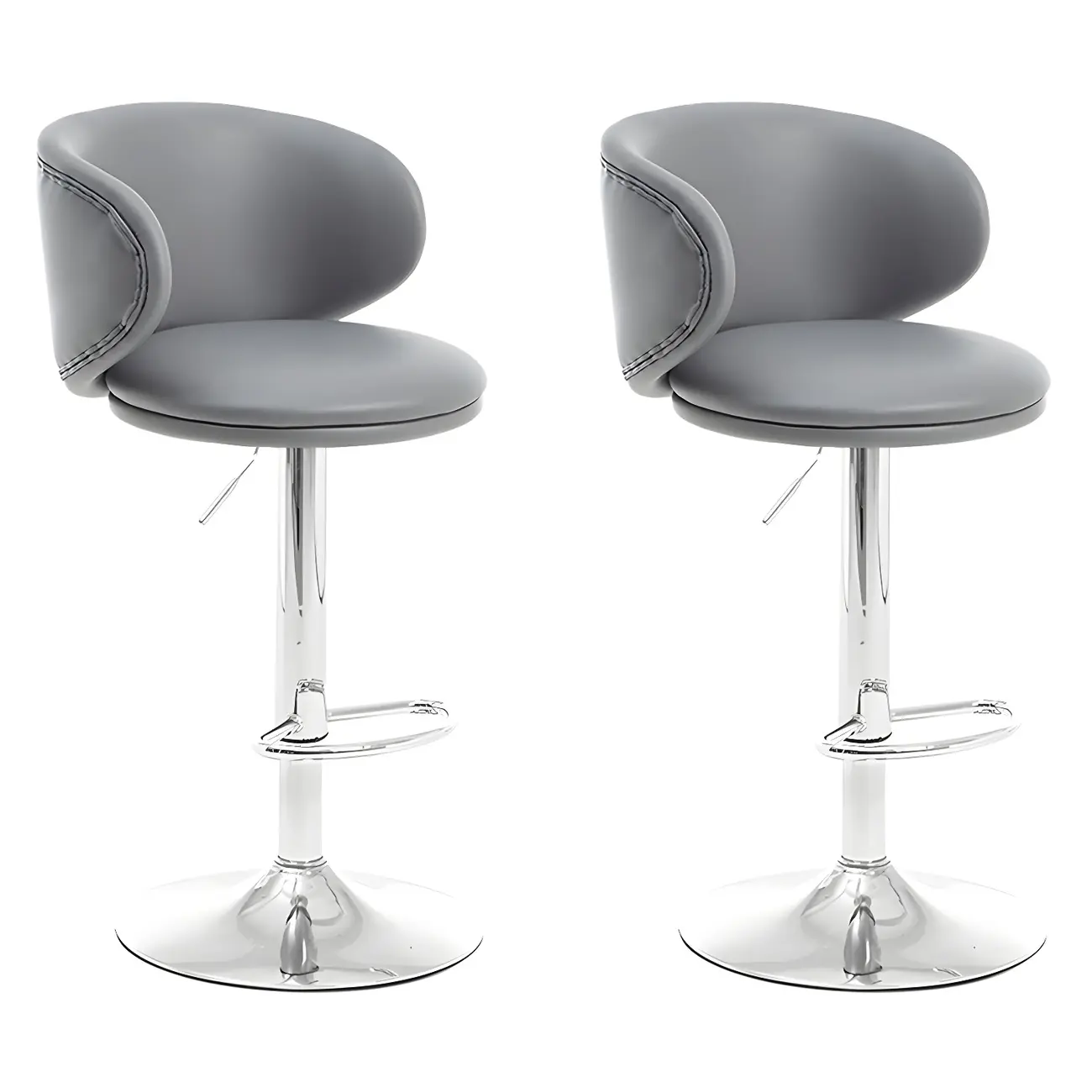 Traditional Upholstered Bar Stools with Height-Adjustable Seat Image - 15 | homeyfad