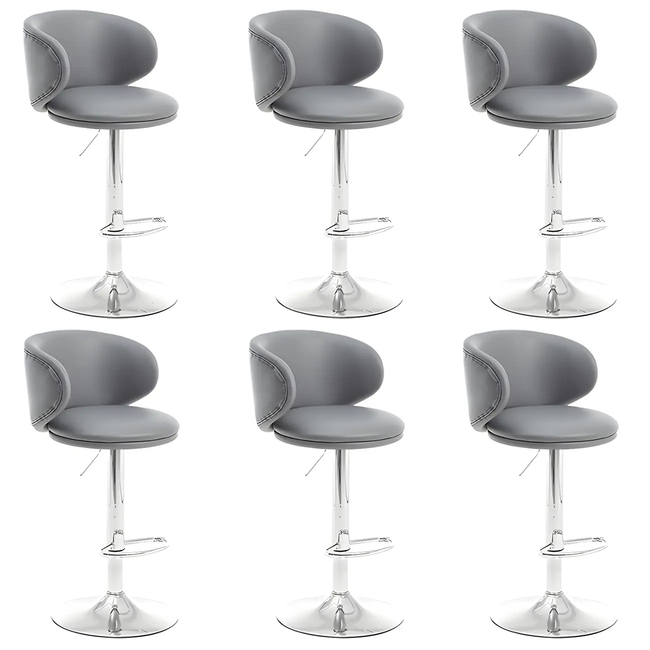 Traditional Upholstered Bar Stools with Height-Adjustable Seat Image - 18 | homeyfad