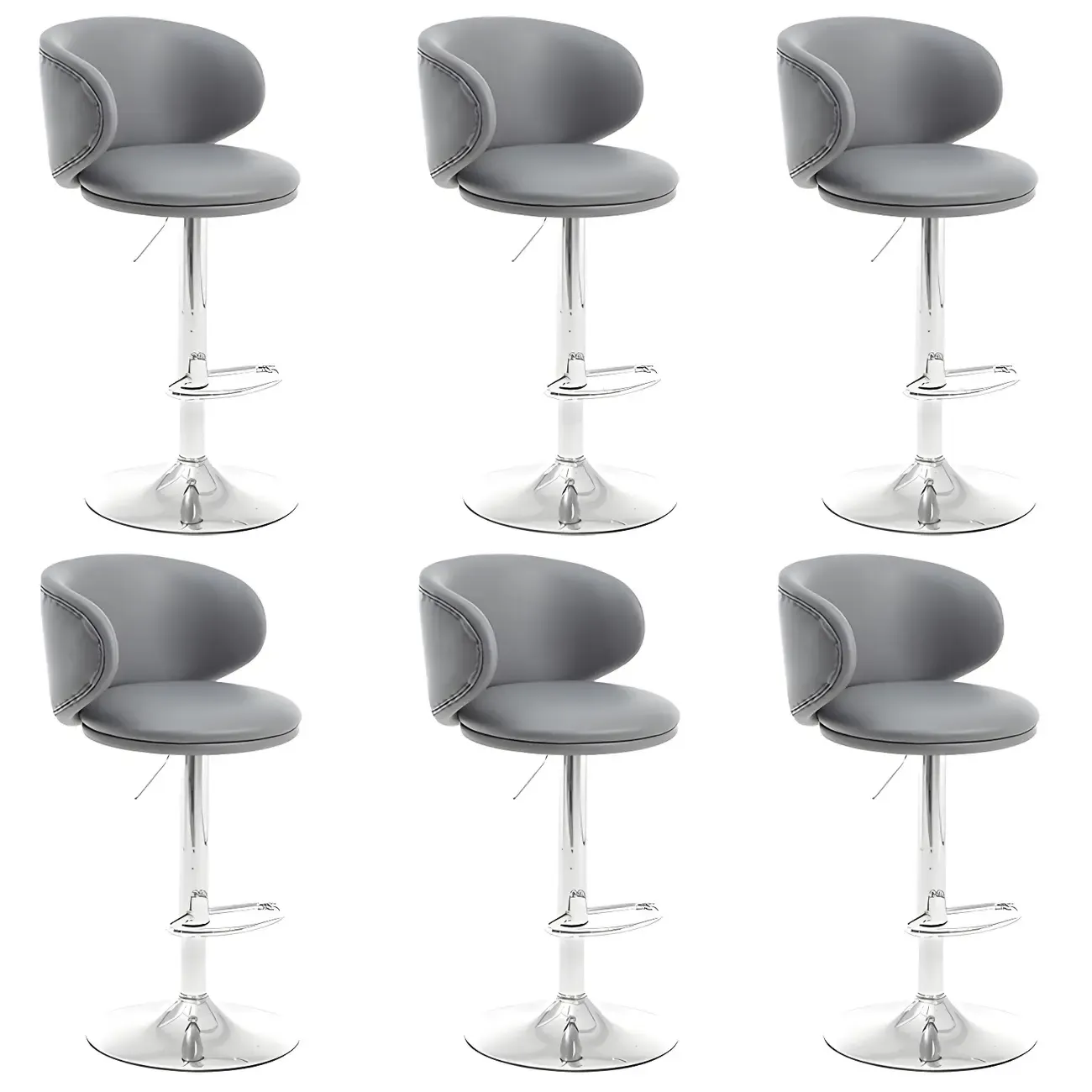 Traditional Upholstered Bar Stools with Height-Adjustable Seat Image - 18