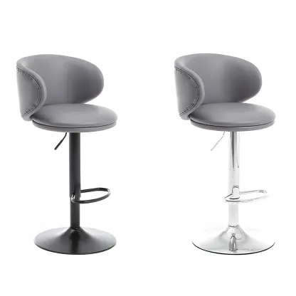 Traditional Upholstered Bar Stools with Height-Adjustable Seat Image - 20