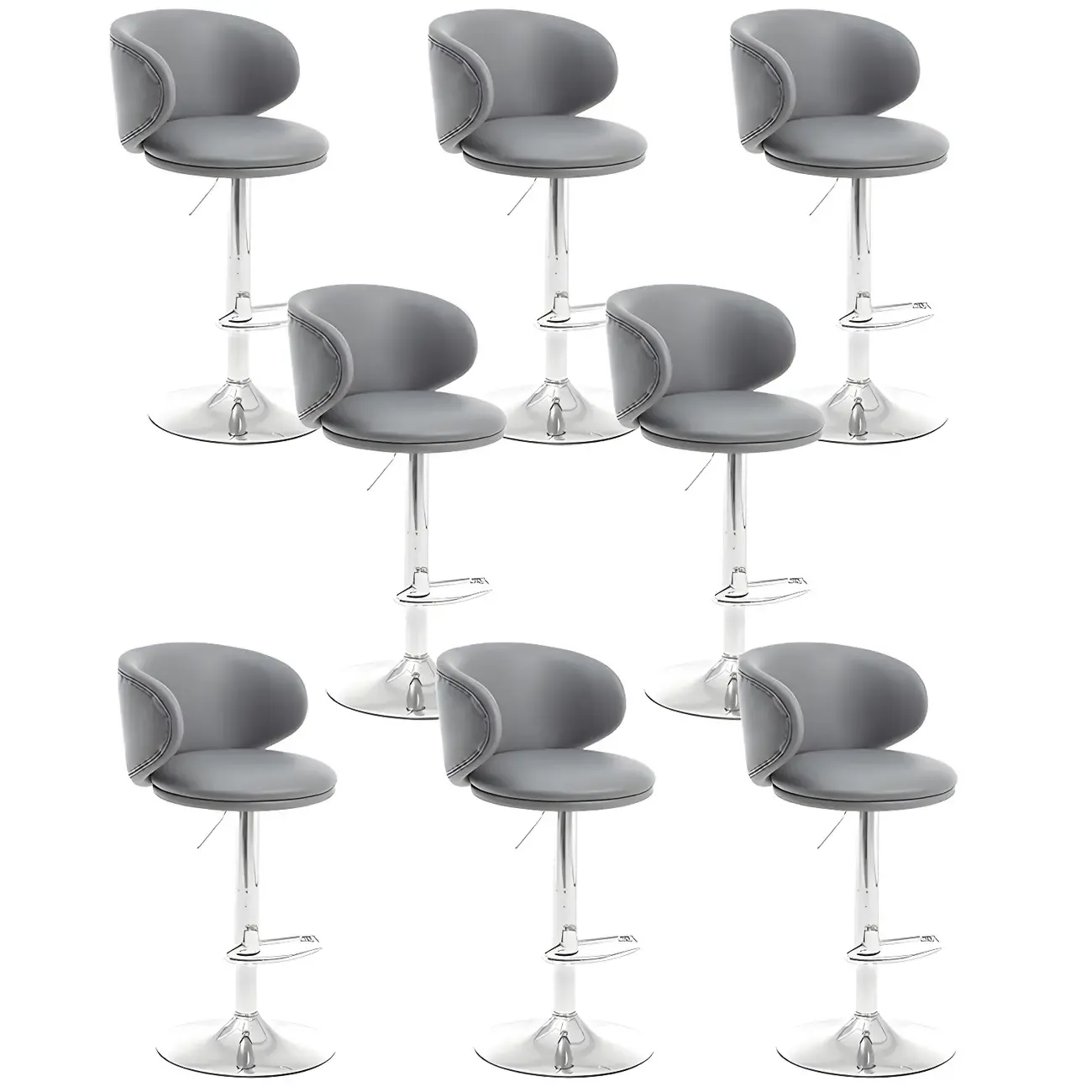 Traditional Upholstered Bar Stools with Height-Adjustable Seat Image - 21