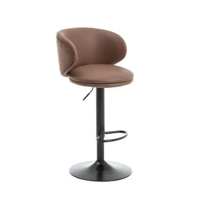 Traditional Upholstered Bar Stools with Height-Adjustable Seat Image - 22