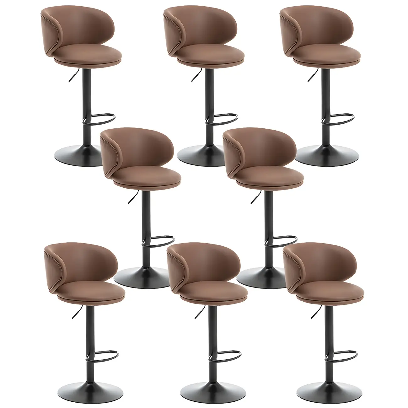 Traditional Upholstered Bar Stools with Height-Adjustable Seat Image - 29 | homeyfad