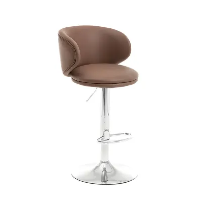 Traditional Upholstered Bar Stools with Height-Adjustable Seat Image - 31