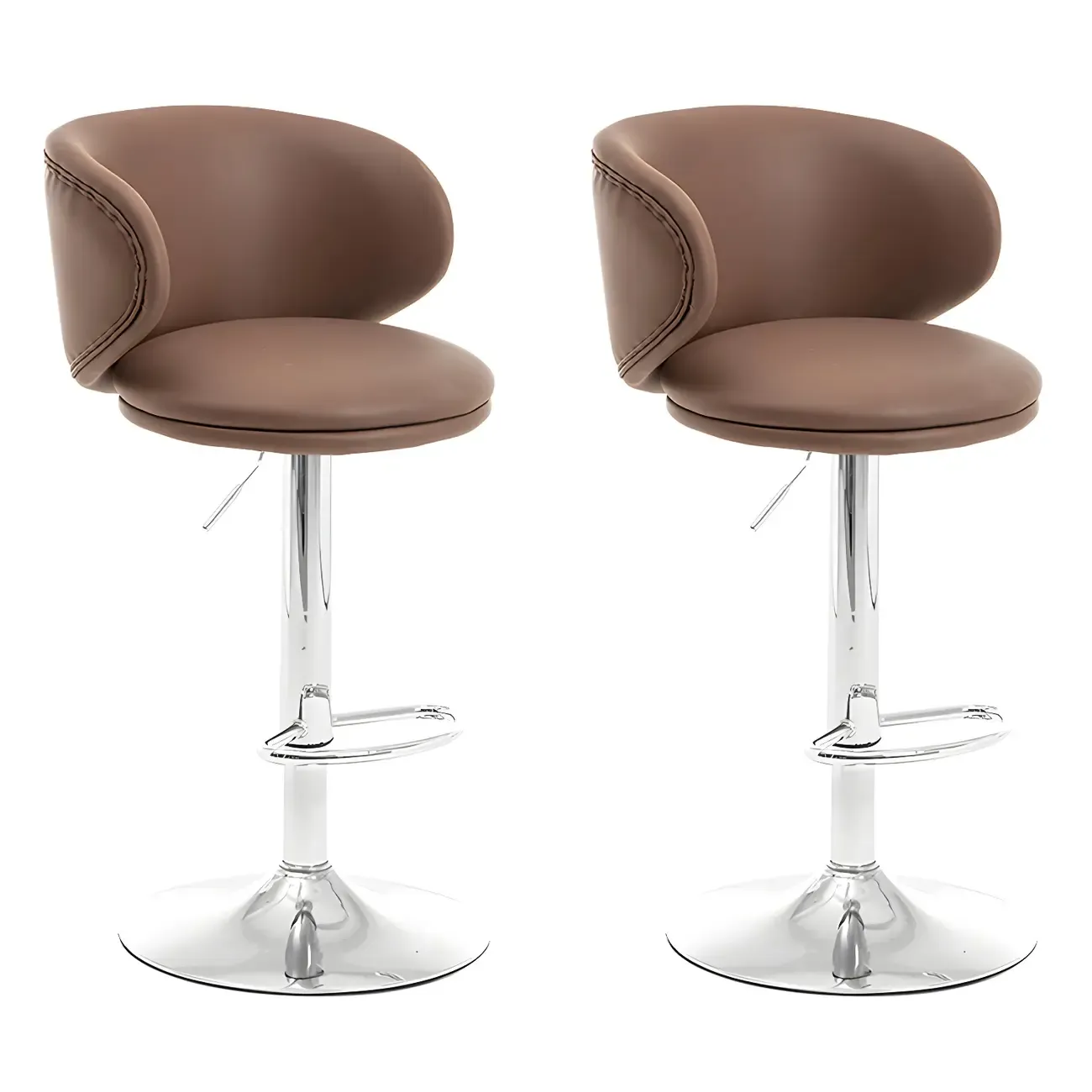 Traditional Upholstered Bar Stools with Height-Adjustable Seat Image - 32