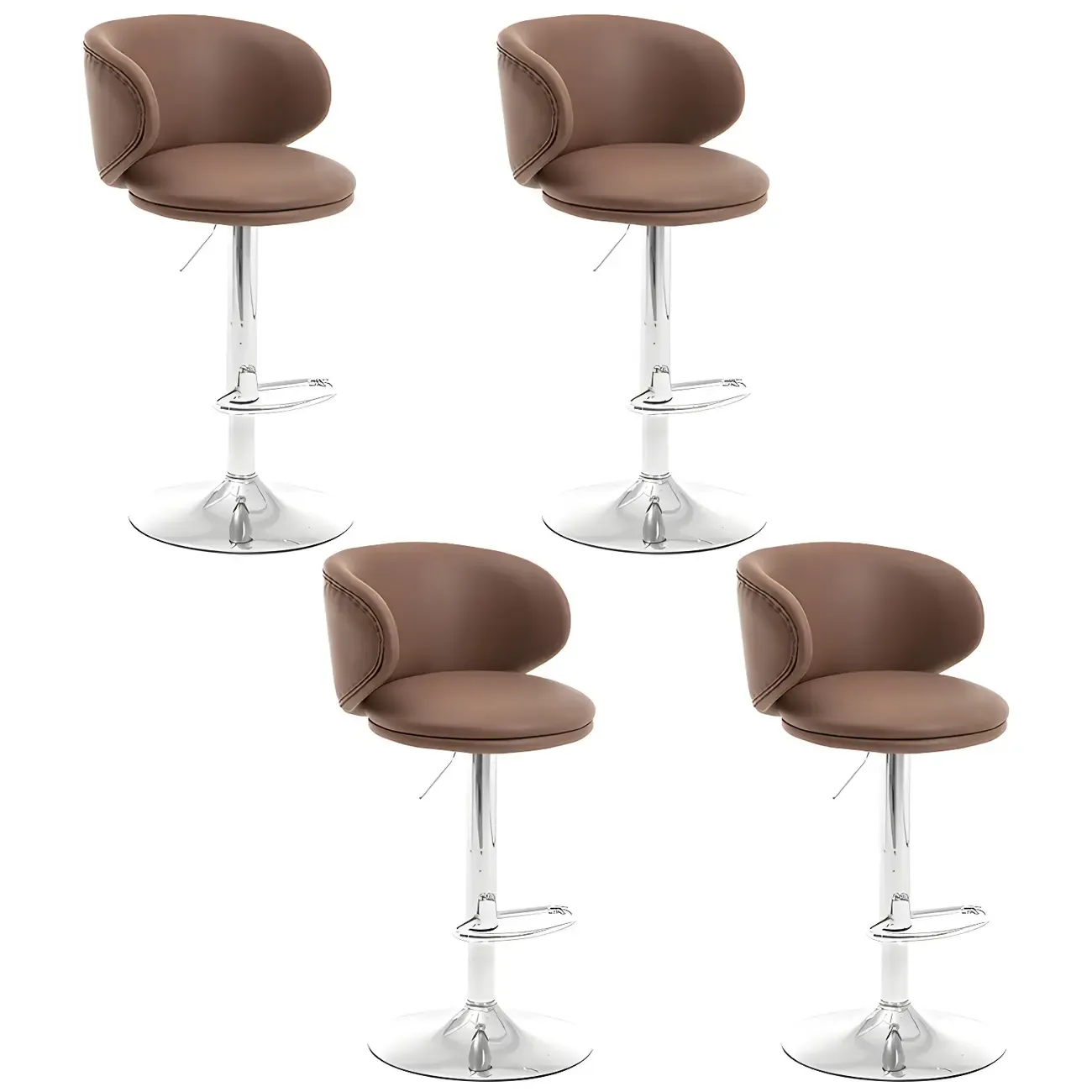 Traditional Upholstered Bar Stools with Height-Adjustable Seat Image - 33