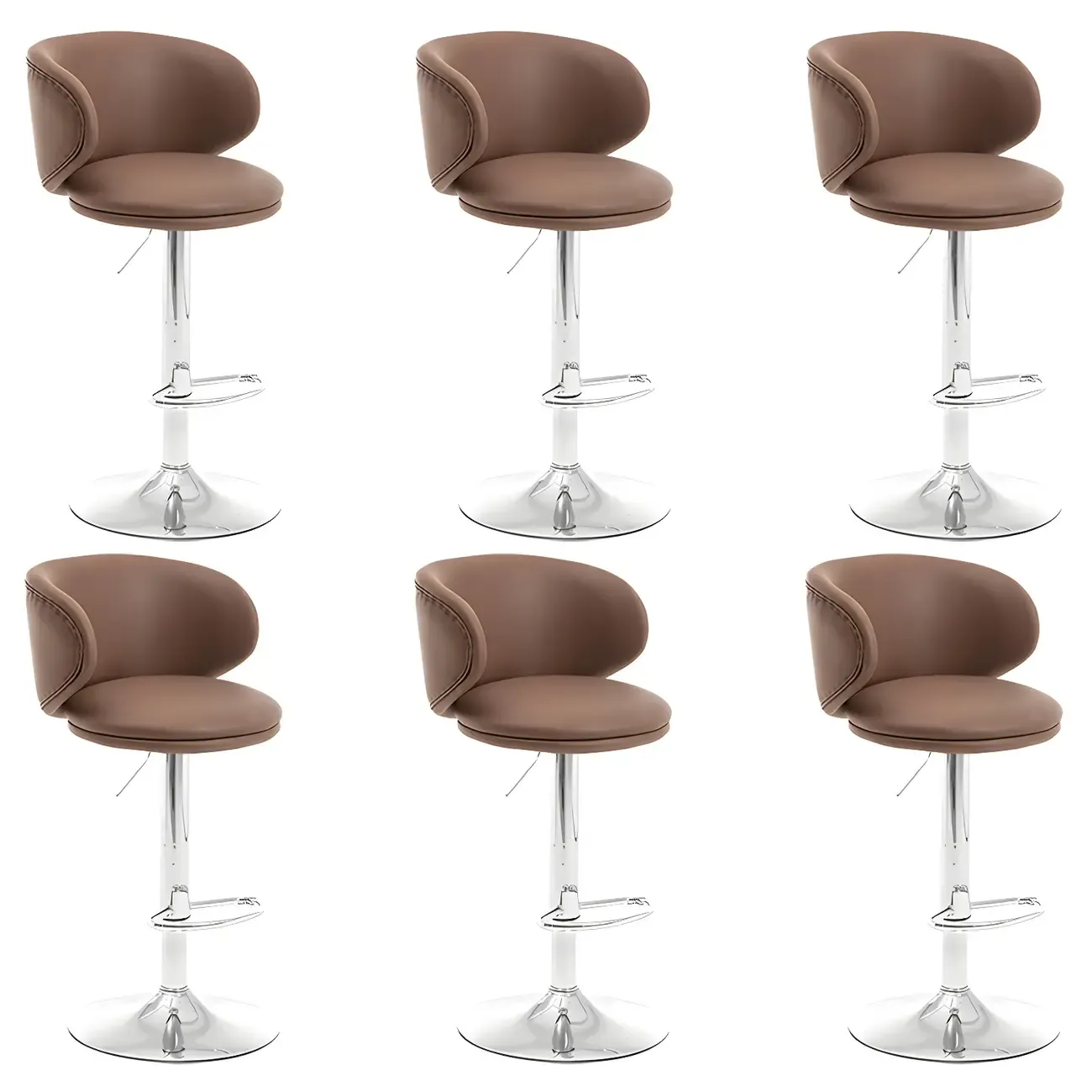 Traditional Upholstered Bar Stools with Height-Adjustable Seat Image - 34