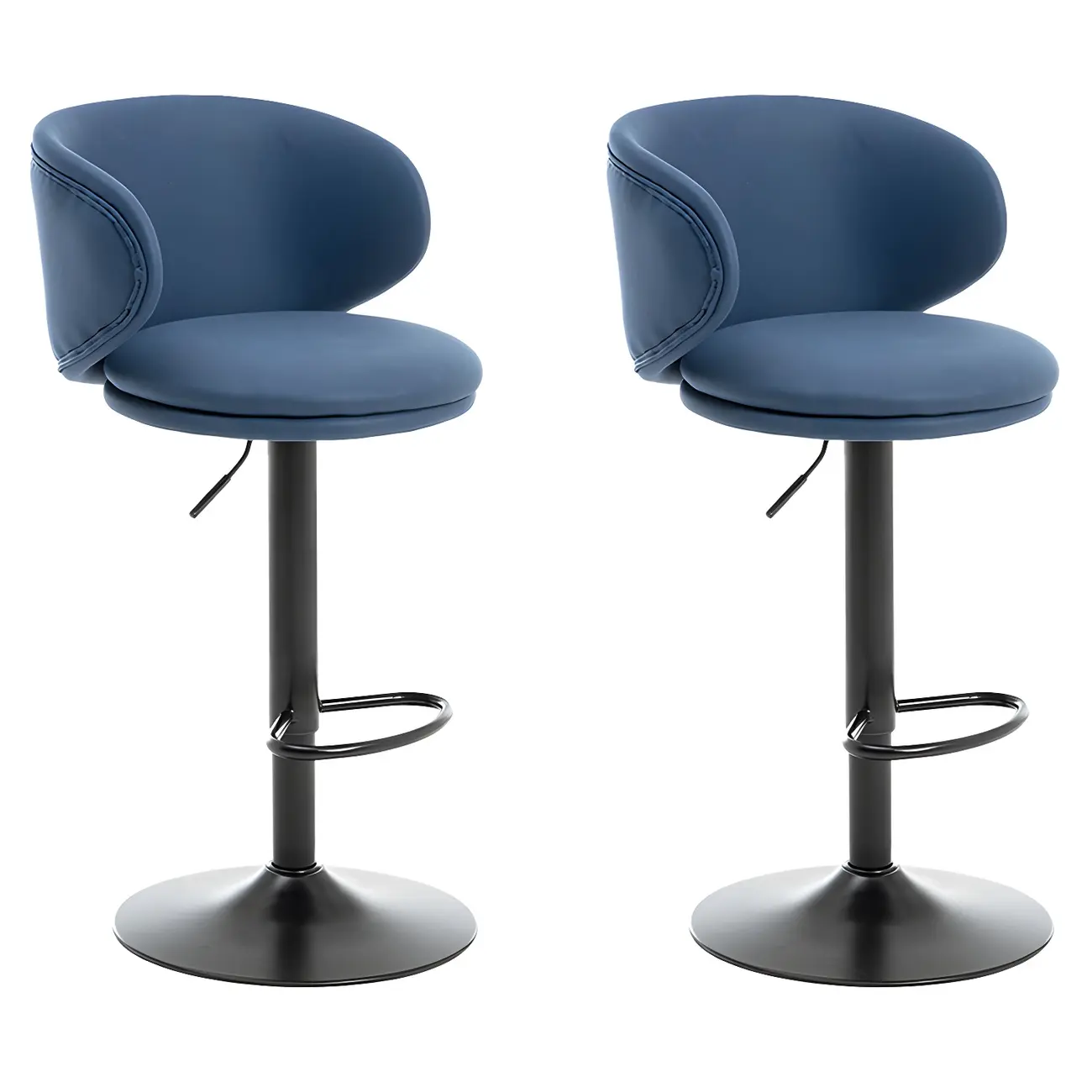 Traditional Upholstered Bar Stools with Height-Adjustable Seat Image - 37 | homeyfad