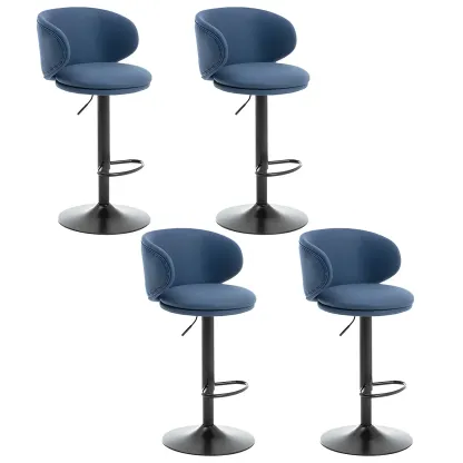 Traditional Upholstered Bar Stools with Height-Adjustable Seat Image - 38
