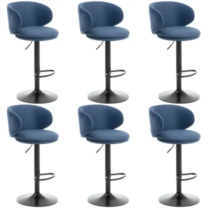 Traditional Upholstered Bar Stools with Height-Adjustable Seat Image - 39