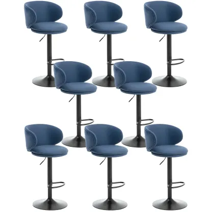 Traditional Upholstered Bar Stools with Height-Adjustable Seat Image - 40
