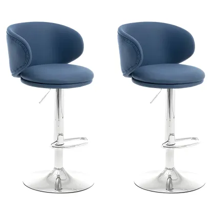 Traditional Upholstered Bar Stools with Height-Adjustable Seat Image - 42