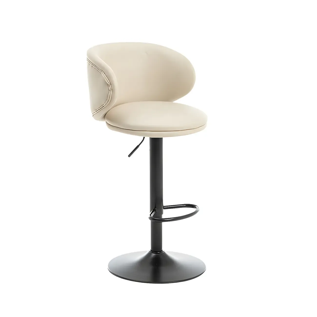 Traditional Upholstered Bar Stools with Height-Adjustable Seat Image - 46