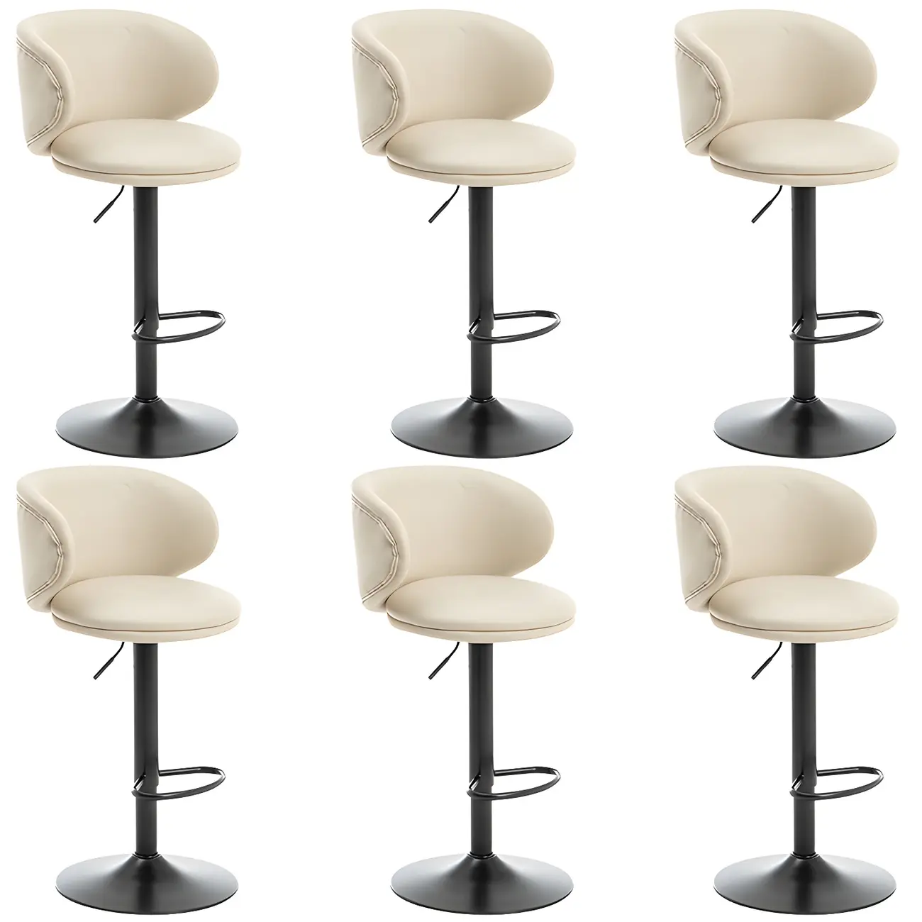Traditional Upholstered Bar Stools with Height-Adjustable Seat Image - 49 | homeyfad