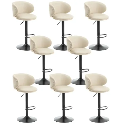 Traditional Upholstered Bar Stools with Height-Adjustable Seat Image - 50